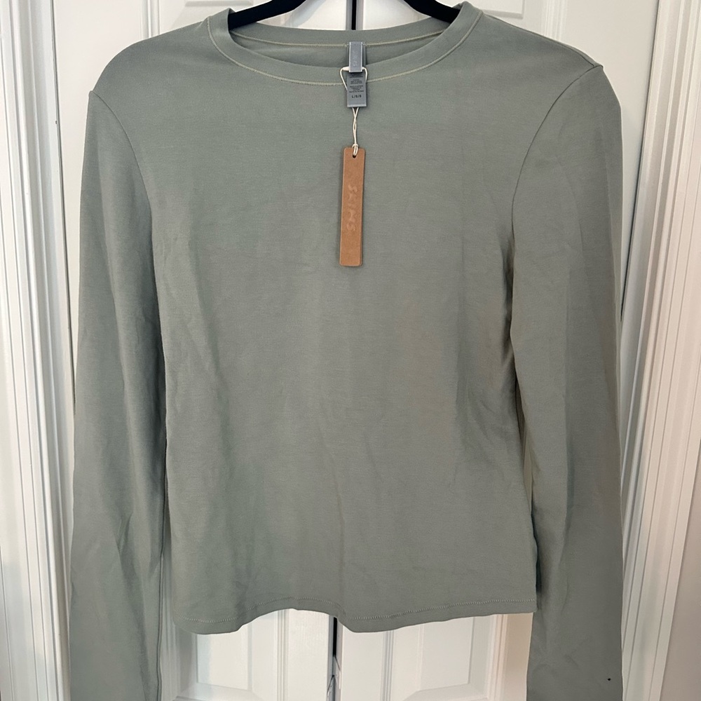 SKIMS Cotton Jersey Long Sleeve - Mineral